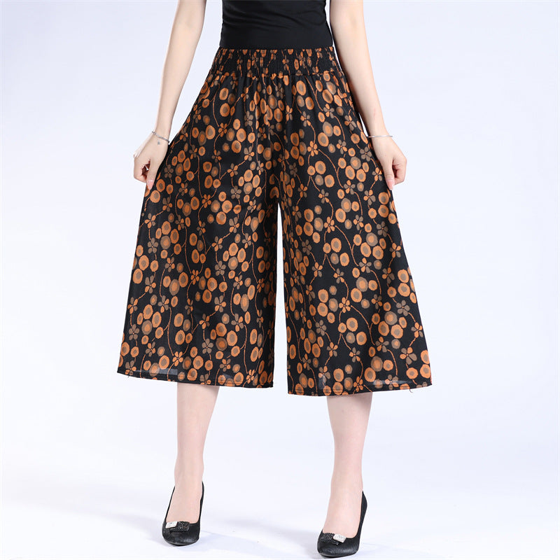 đ„đNĆi magas elasztikus derĂ©k pliszĂrozott sifon szĂ©les lĂĄbĂș Culottes