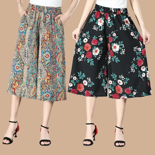 đ„đNĆi magas elasztikus derĂ©k pliszĂrozott sifon szĂ©les lĂĄbĂș Culottes