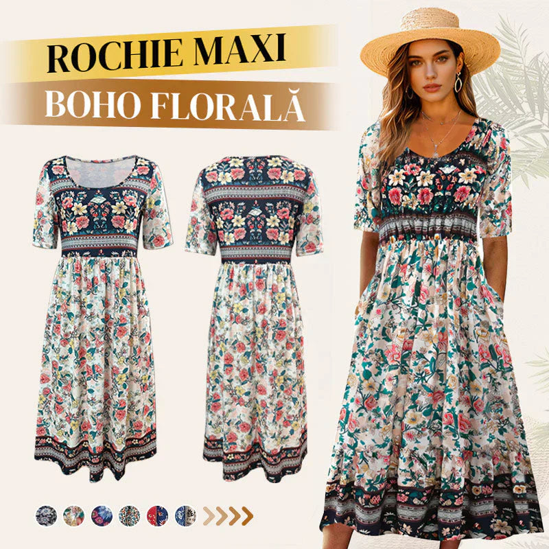 đ„đăS-4XLăNĆi elegĂĄns bohĂ©m nyomtatott ruha