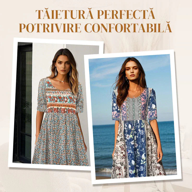 đ„đăS-4XLăNĆi elegĂĄns bohĂ©m nyomtatott ruha