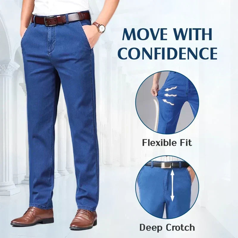 🔥👖 FÉRFI MAGAS DEREKÚ FARMER EGYENES SZABÁSSAL