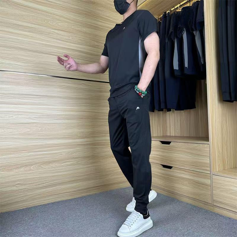 🔥👚👖Summer Special nabídky Pánské Alkalmi rövid ujjú sportnadrág (2 darabos szett)