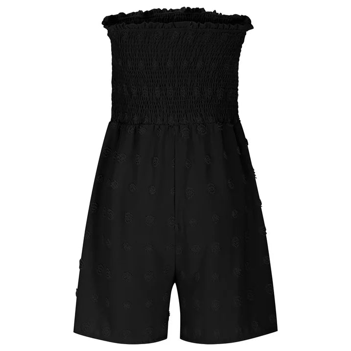 đ„đNĆi pĂĄnt nĂ©lkĂŒli Frill Trim Shirred Tie Front szĂ©les lĂĄbĂș csĆ Romper