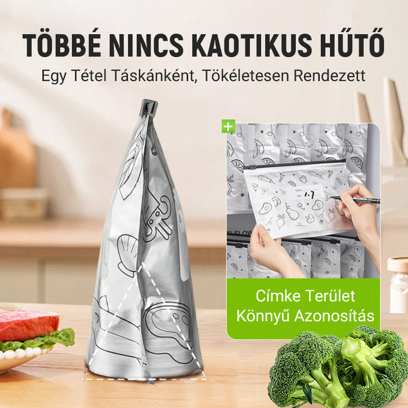 🔥✨ Újrafelhasználható alumínium fólia zárható tároló zsákok