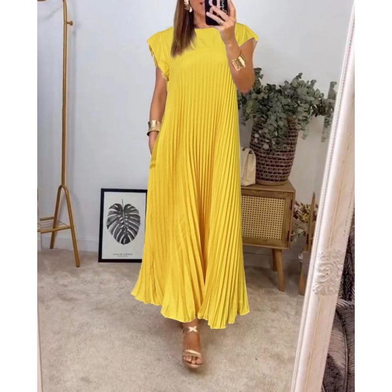 🔥👗【M-3XL】 2025 Egyszínű ujjatlan ruha zsebekkel