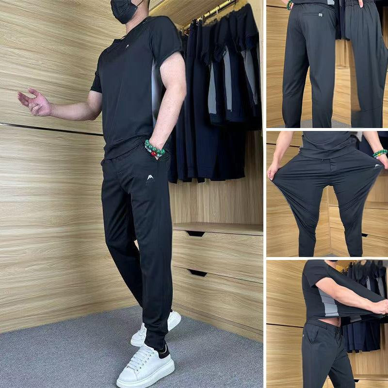 🔥👚👖Summer Special nabídky Pánské Alkalmi rövid ujjú sportnadrág (2 darabos szett)