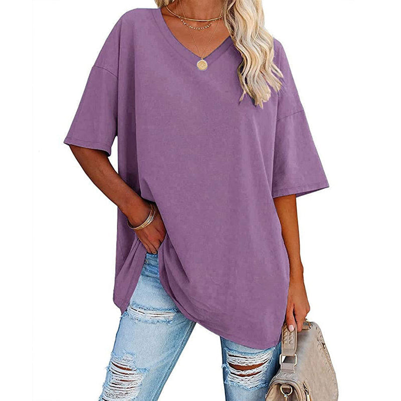 🔥👚Nyári akció 2025 💜Női póló női nyakkivágással