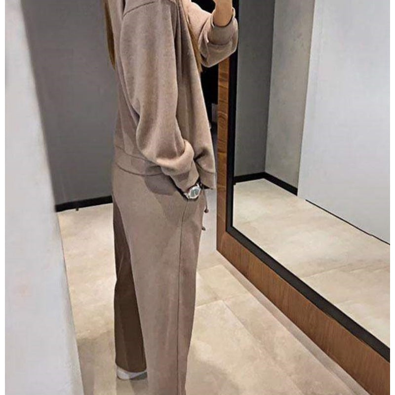 🔥👚👖Women's Knitted Buttoned Jacket and Pants Two-piece Set