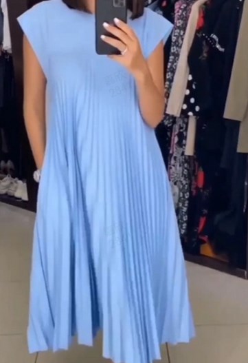 🔥👗【M-3XL】 2025 Egyszínű ujjatlan ruha zsebekkel