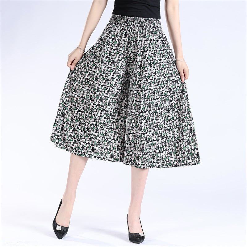 đ„đNĆi magas elasztikus derĂ©k pliszĂrozott sifon szĂ©les lĂĄbĂș Culottes