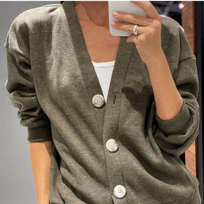 🔥👚👖Women's Knitted Buttoned Jacket and Pants Two-piece Set