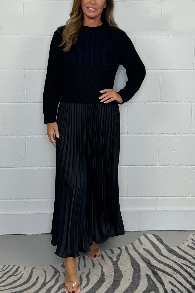 🔥👗Divatos és elegáns rakott kerek nyakú ruhák✨