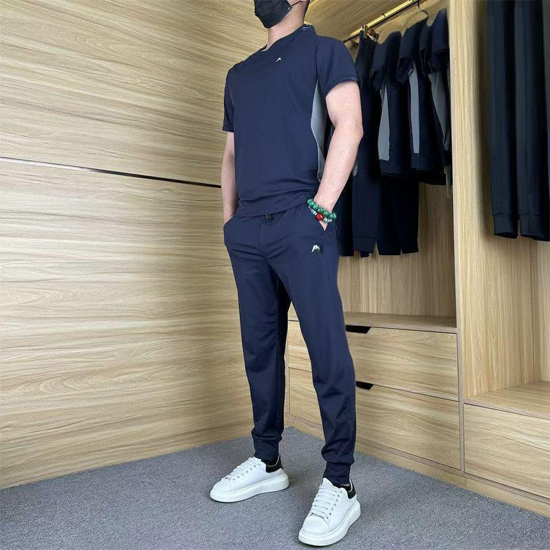 🔥👚👖Summer Special nabídky Pánské Alkalmi rövid ujjú sportnadrág (2 darabos szett)