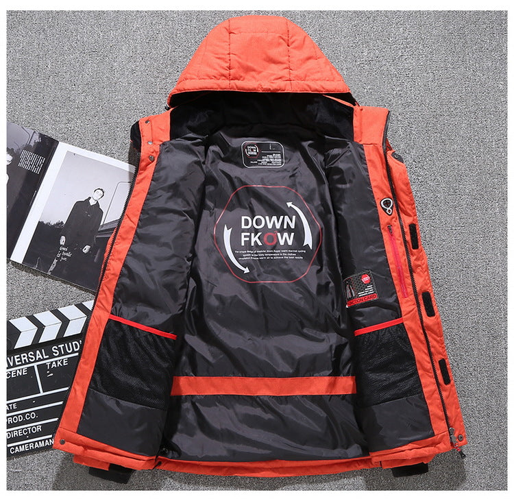 đ„FĂ©rfi fehĂ©r Duck Down Parka tĂ©li meleg kabĂĄt
