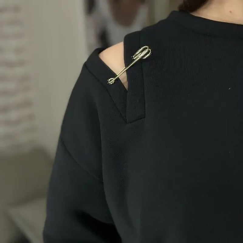 🔥👗Női elegáns kivágott pulóver ruha