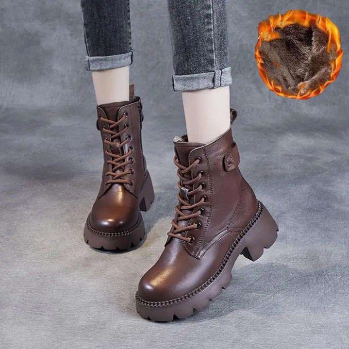 ❄Téli eladás 48% kedvezmény👢Női bőr csizma