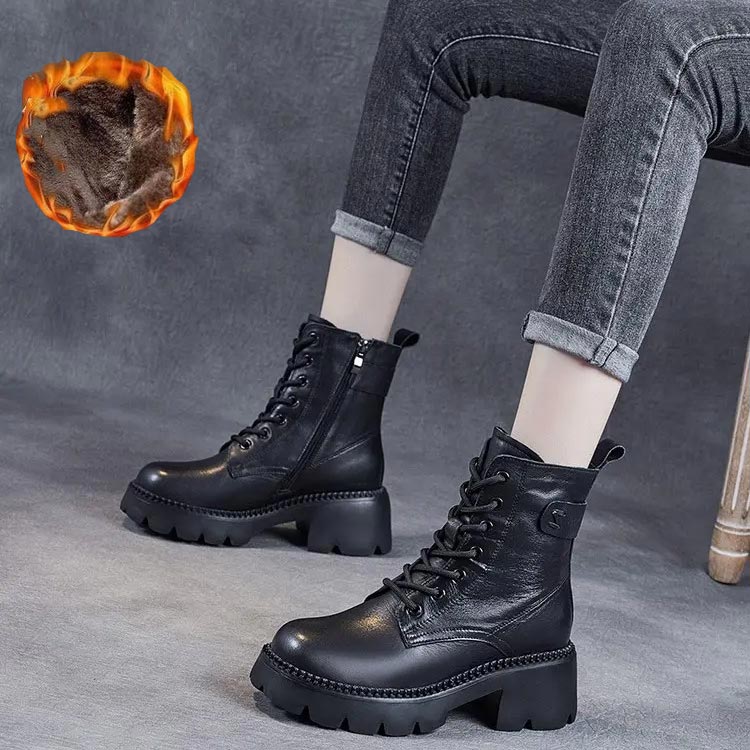 ❄Téli eladás 48% kedvezmény👢Női bőr csizma