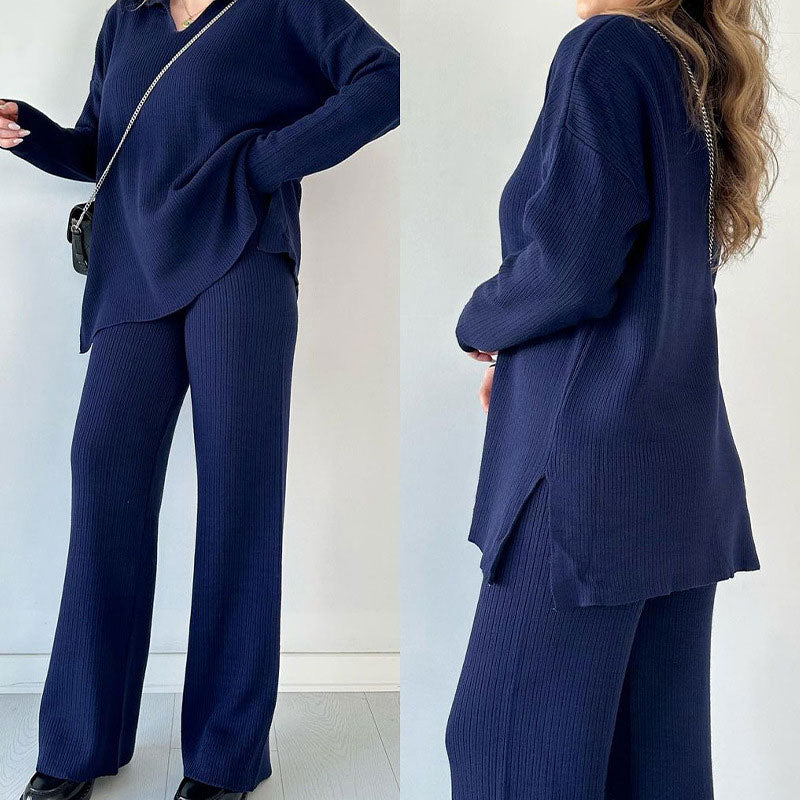 🔥👚👖Kötött, kétrészes, V-nyakú, V-nyakú kezeslábas