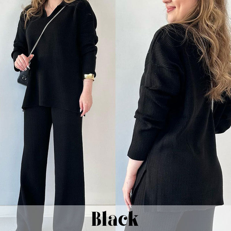 🔥👚👖Kötött, kétrészes, V-nyakú, V-nyakú kezeslábas