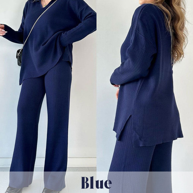 🔥👚👖Kötött, kétrészes, V-nyakú, V-nyakú kezeslábas