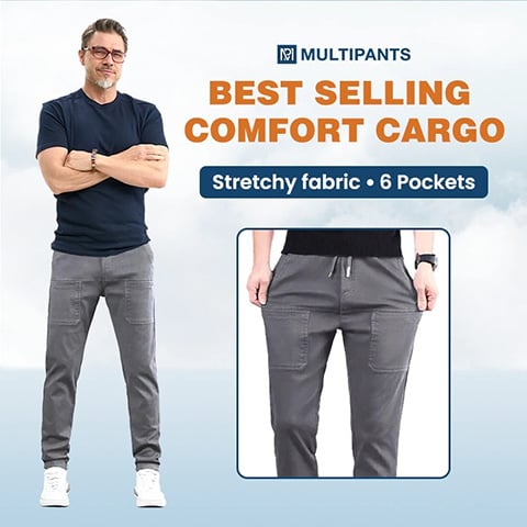 đ„đăS-4XLă Magas Stretch Multi-zsebes tartĂłs Cargo nadrĂĄg