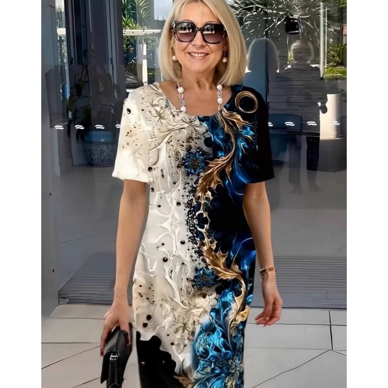 🔥👗 Háromdimenziós virágminta egy könnyű nyári ruhán nők számára