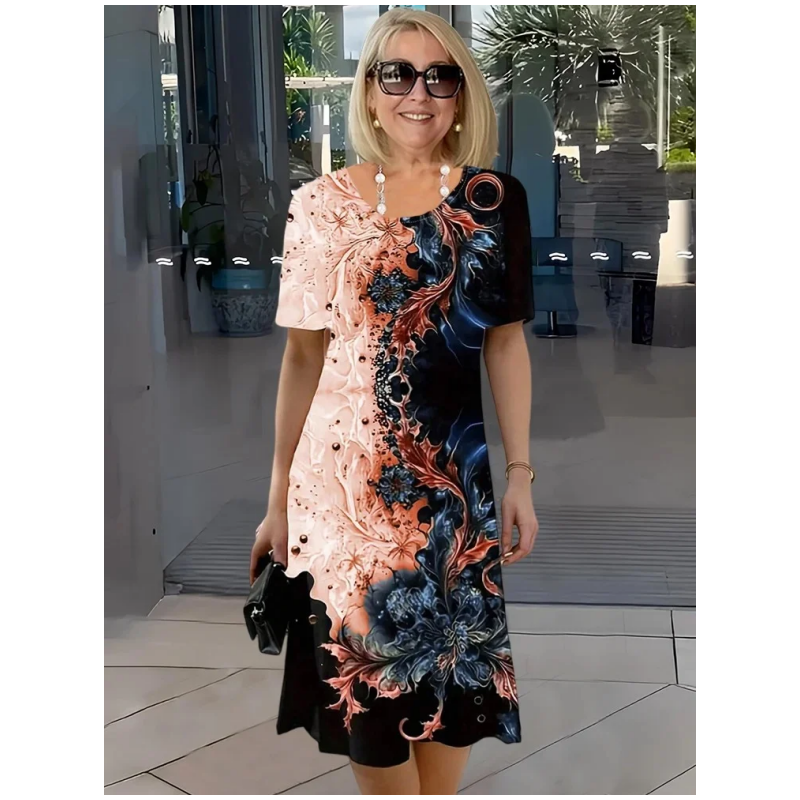 🔥👗 Háromdimenziós virágminta egy könnyű nyári ruhán nők számára