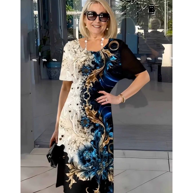 🔥👗 Háromdimenziós virágminta egy könnyű nyári ruhán nők számára