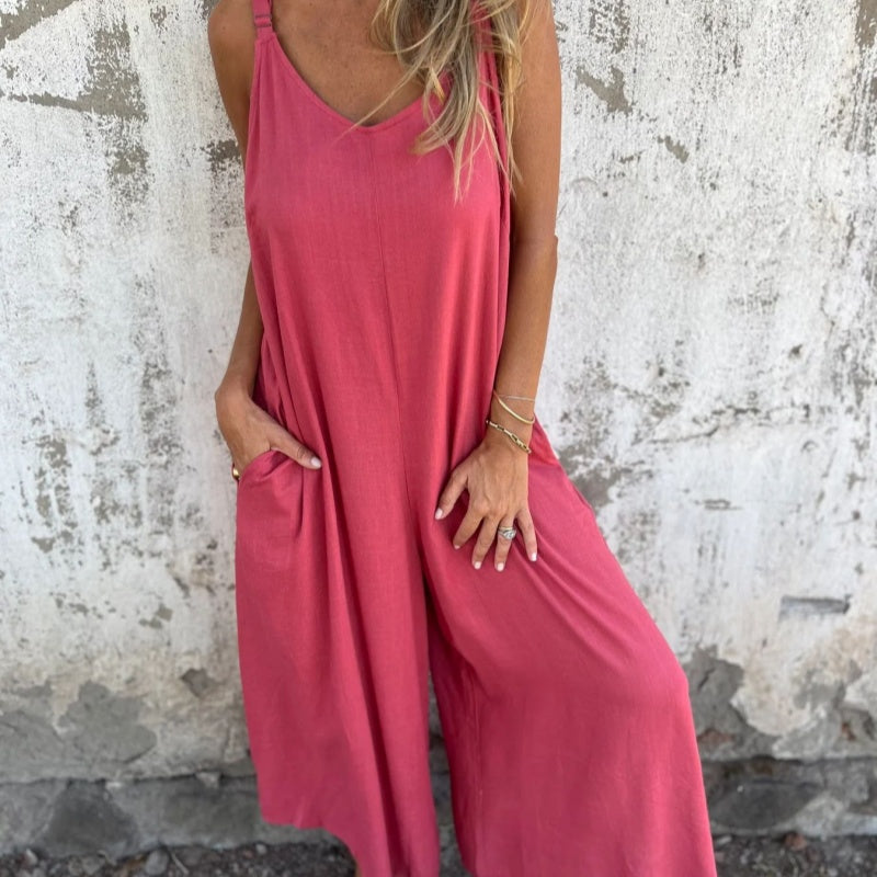 🔥👗【S-3XL】Laza pamut vászon kezeslábas 💃✨