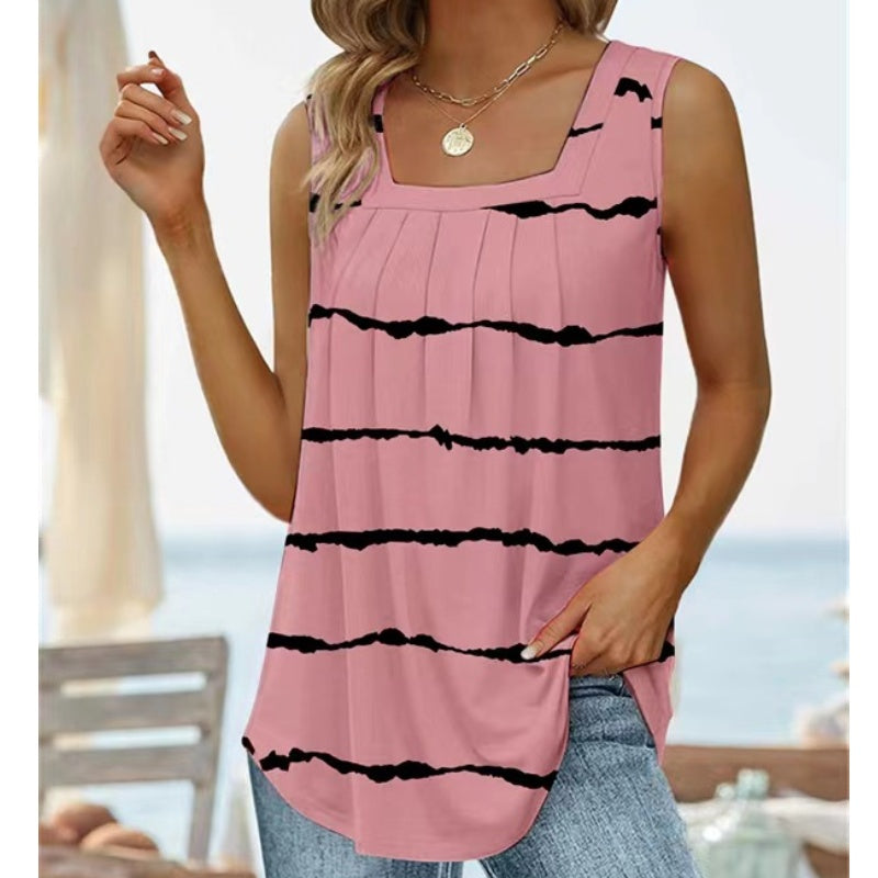 đ„đNĆi nyĂĄri ujjatlan, nĂ©gyzet alakĂș nyakĂș mintĂĄs camisole felsĆ