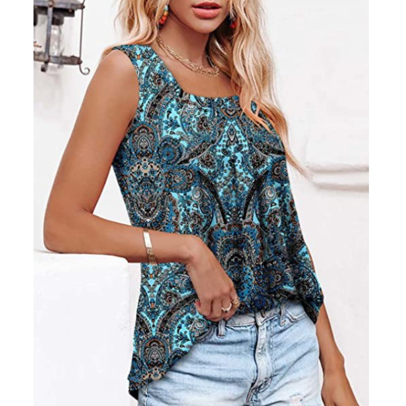 đ„đNĆi nyĂĄri ujjatlan, nĂ©gyzet alakĂș nyakĂș mintĂĄs camisole felsĆ