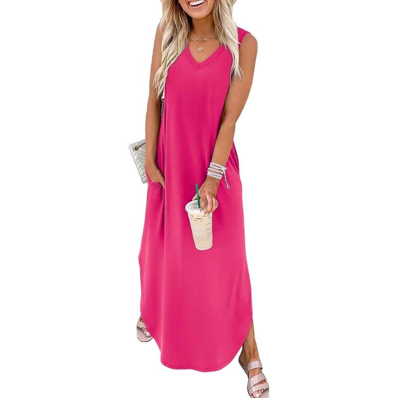 🔥👗 Nyári extra hosszú ruhák nyaralás strandruhák zsebekkel