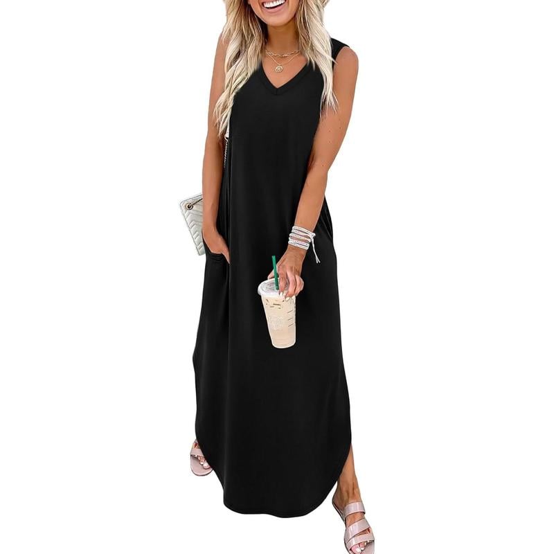 🔥👗 Nyári extra hosszú ruhák nyaralás strandruhák zsebekkel