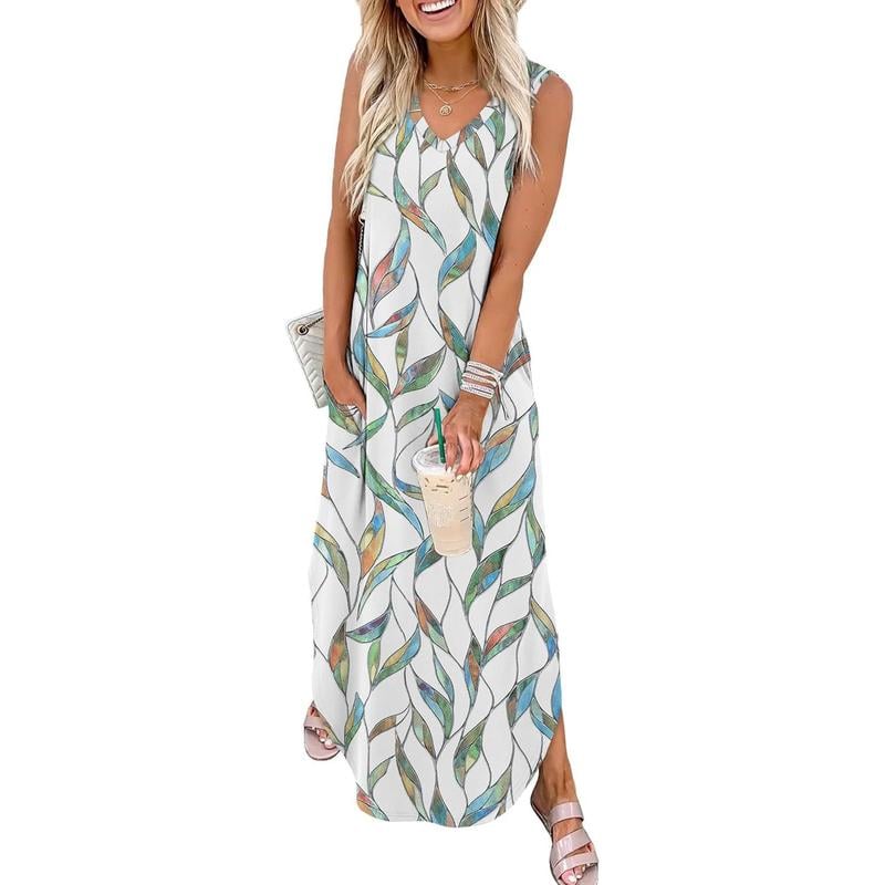 🔥👗 Nyári extra hosszú ruhák nyaralás strandruhák zsebekkel