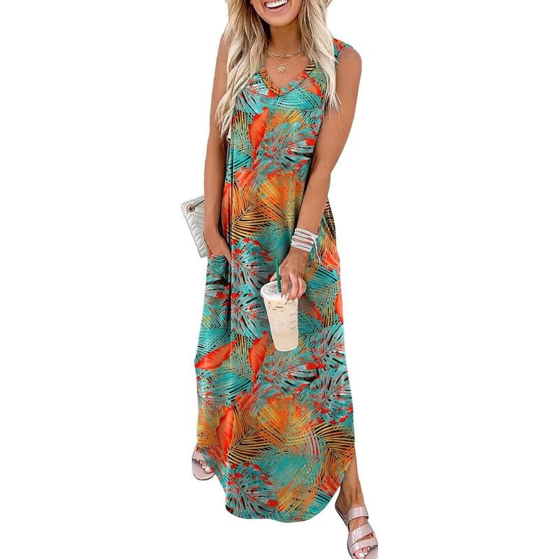 🔥👗 Nyári extra hosszú ruhák nyaralás strandruhák zsebekkel