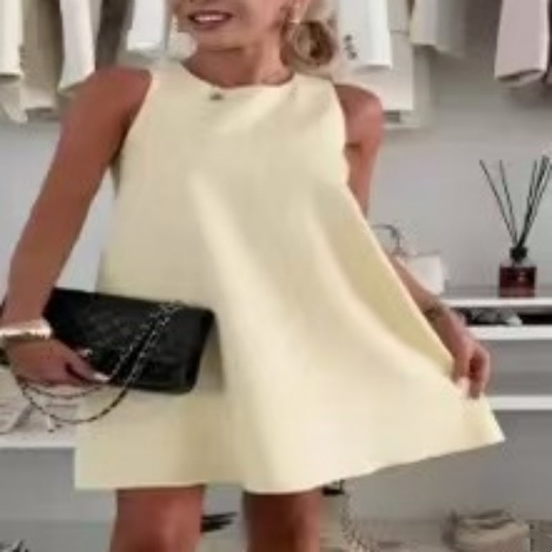 🔥👗Női alkalmi, ujjatlan, A-vonalú ruhák
