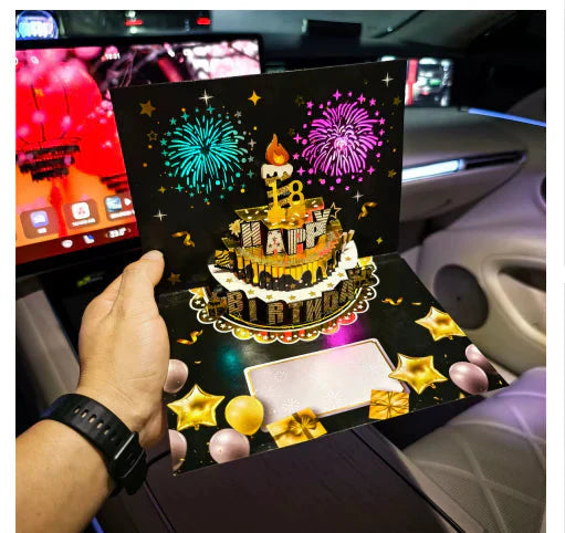 🎁Tűzijáték pop-up torta fényekkel és zenével, születésnapi kártyaajándék