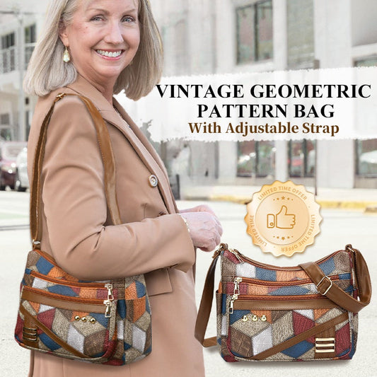 🔥🧰Vintage geometrikus mintás táska állítható pánttal