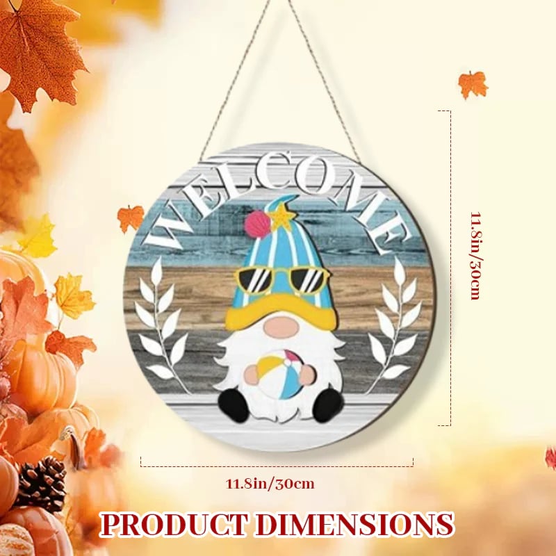 🔥🎁A legjobb karácsonyi dekorációk🎄Cserélhető fa üdvözlőtábla törpével🎈