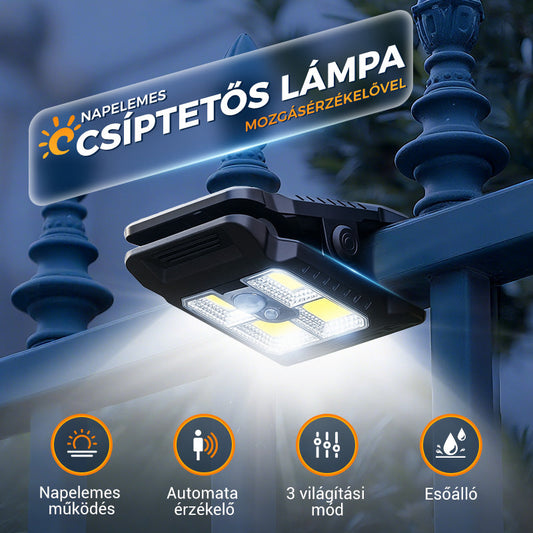 🔥💡Vásároljon 2 kap 1 ingyenes  Kültéri napelemes klipszes lámpa mozgásérzékelővel
