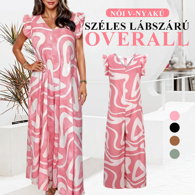 🔥👗Nyomtatott széles szárú kezeslábas