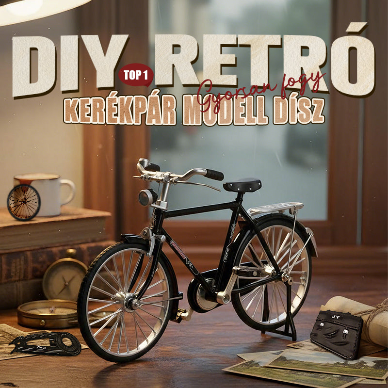 🚴 1:10 Szimulációs Mini DIY Retro Kerékpár Modell Dísz 🎁