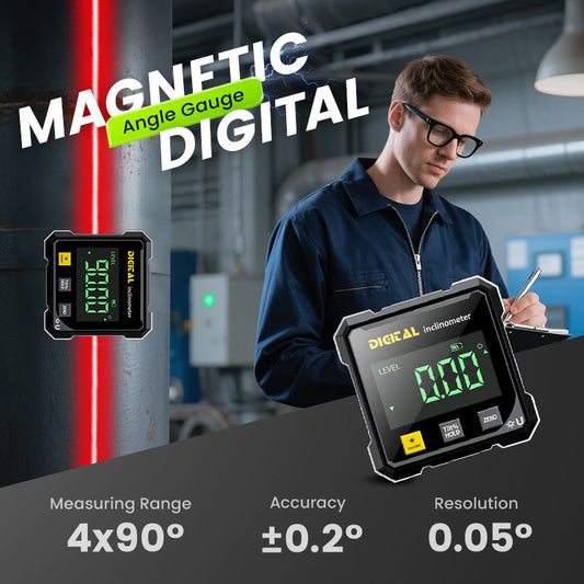 🔥🧰4-Side Magnetic Digital Angle Gauge with Laser