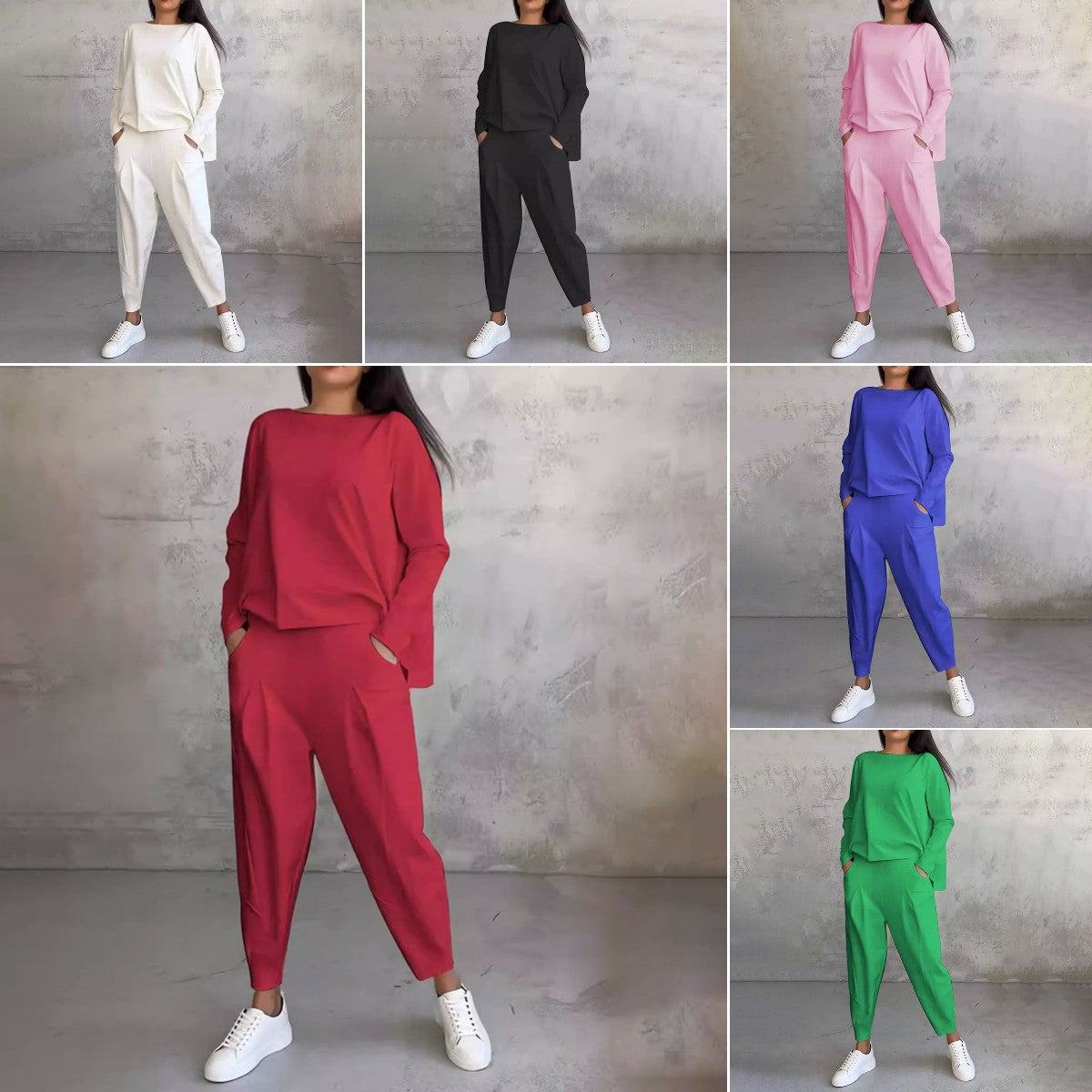 🔥👚👖Kerek nyakú hosszú ujjú kétrészes szett