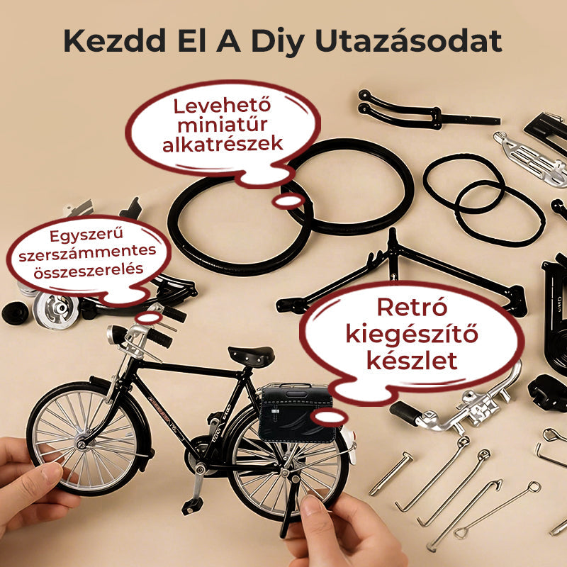 🚴 1:10 Szimulációs Mini DIY Retro Kerékpár Modell Dísz 🎁
