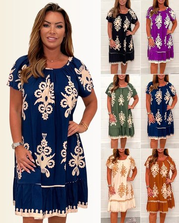 🔥👗Ruha geometrikus mintával és szögletes nyakkivágással✨
