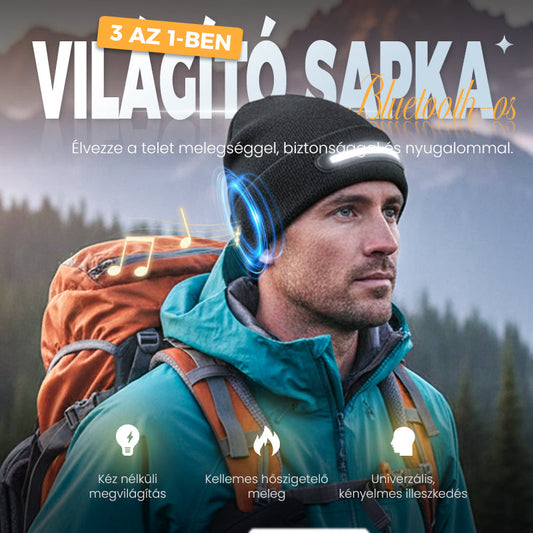 🔥❄️Tölthető Bluetooth-es Világító Sapka