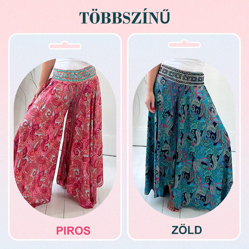 🔥👗Elasztikus derekú nadrág etnikai mintával🌸