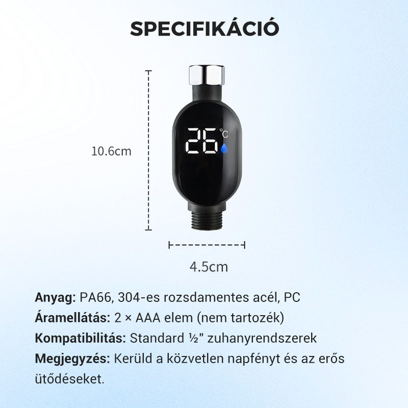 💧 Zuhanyhőmérő 🌡️ Nincs több találgatás – azonnali hőmérséklet! 🚿💕