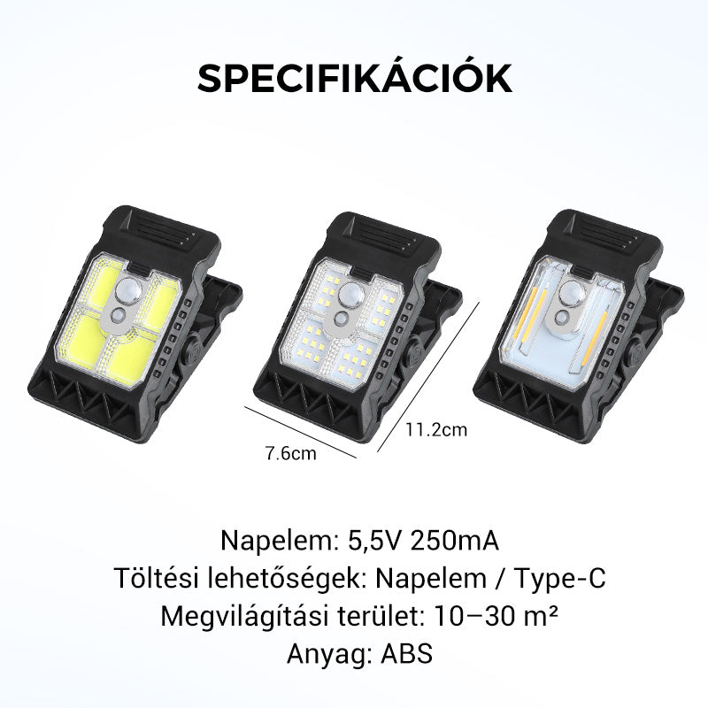 🔥💡Vásároljon 2 kap 1 ingyenes  Kültéri napelemes klipszes lámpa mozgásérzékelővel